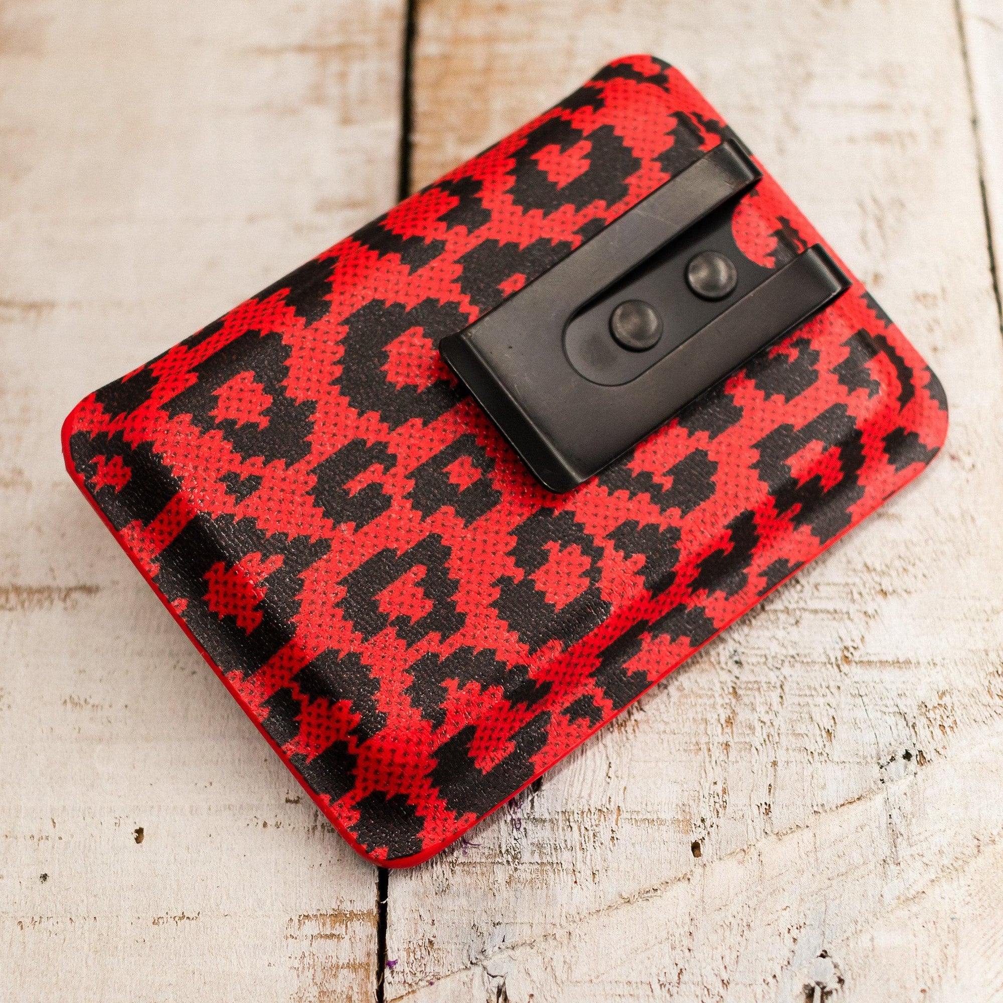 Red Leopard Sweater Slimline Wallet