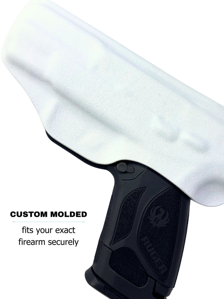Alpine Snow Flashbang bra holster showing its custom-molded fit for women's concealed carry #flashbang-color_alpine-snow