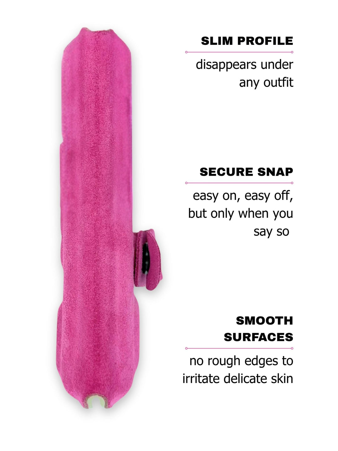Berry Suede Flashbang bra holster shown in slim profile for discreet women's concealed carry #flashbang-color_suede-wrapped-teddy-berry