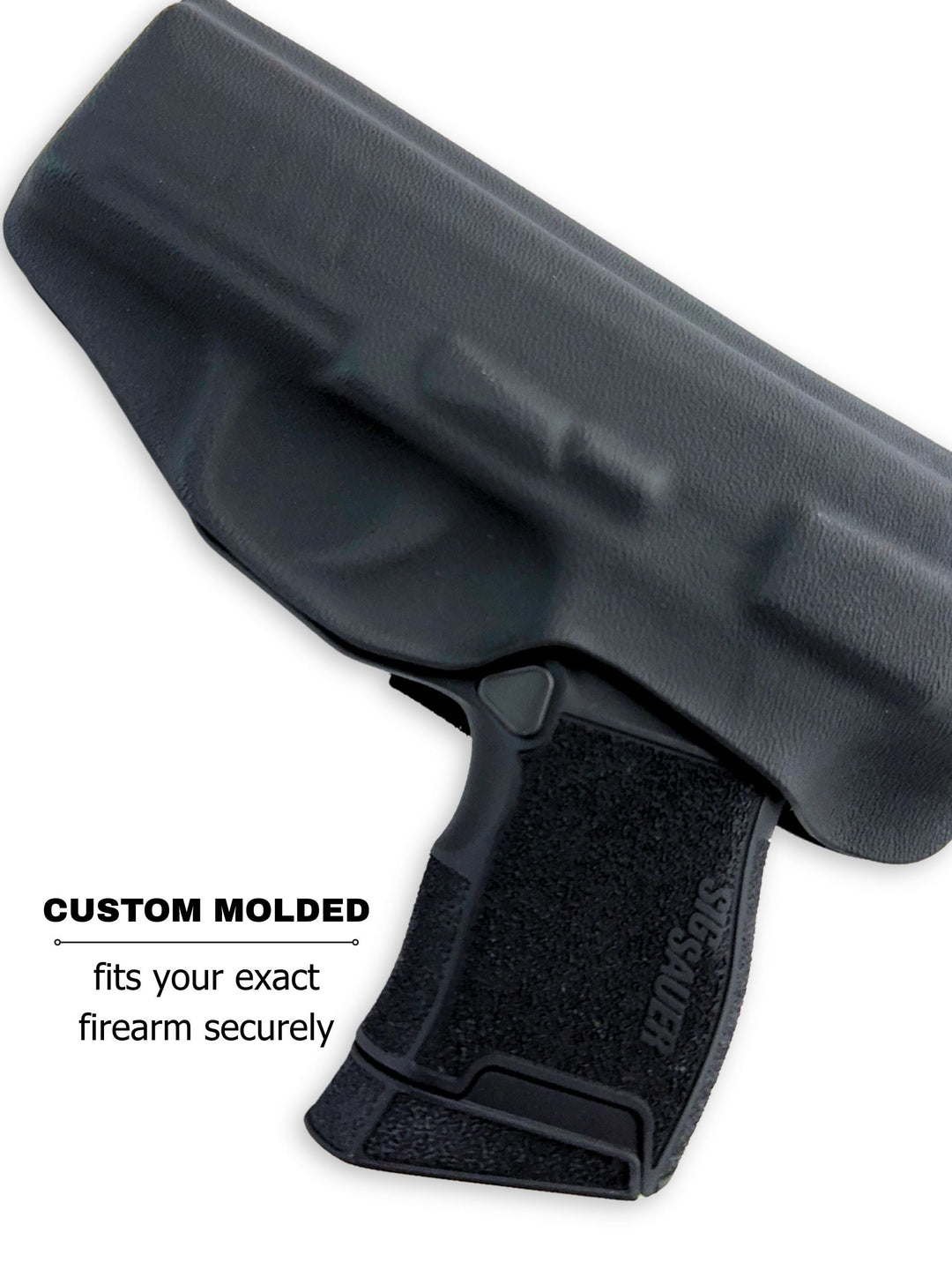 Classic Black Flashbang bra holster showing its custom-molded fit for women's concealed carry #flashbang-color_classic-black