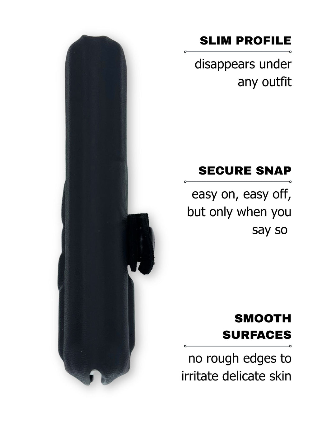 Classic Black Flashbang bra holster shown in slim profile for discreet women's concealed carry #flashbang-color_classic-black
