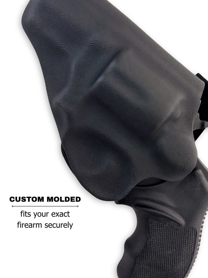 Classic Black Flashbang bra holster showing its custom-molded fit for women's concealed carry #flashbang-color_classic-black