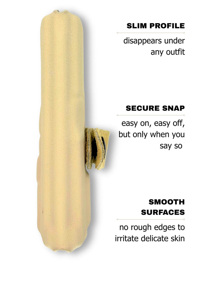 Classic Nude Flashbang bra holster shown in slim profile for discreet women's concealed carry #flashbang-color_classic-nude