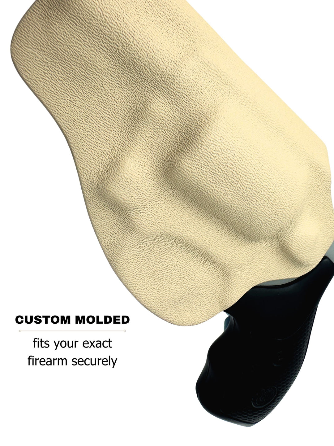 Classic Nude Flashbang bra holster showing its custom-molded fit for women's concealed carry #flashbang-color_classic-nude