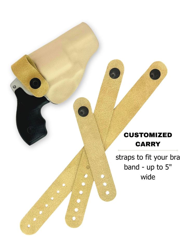 Classic Nude Flashbang bra holster with three included straps that fit bra bands up to 5 inches wide #flashbang-color_classic-nude