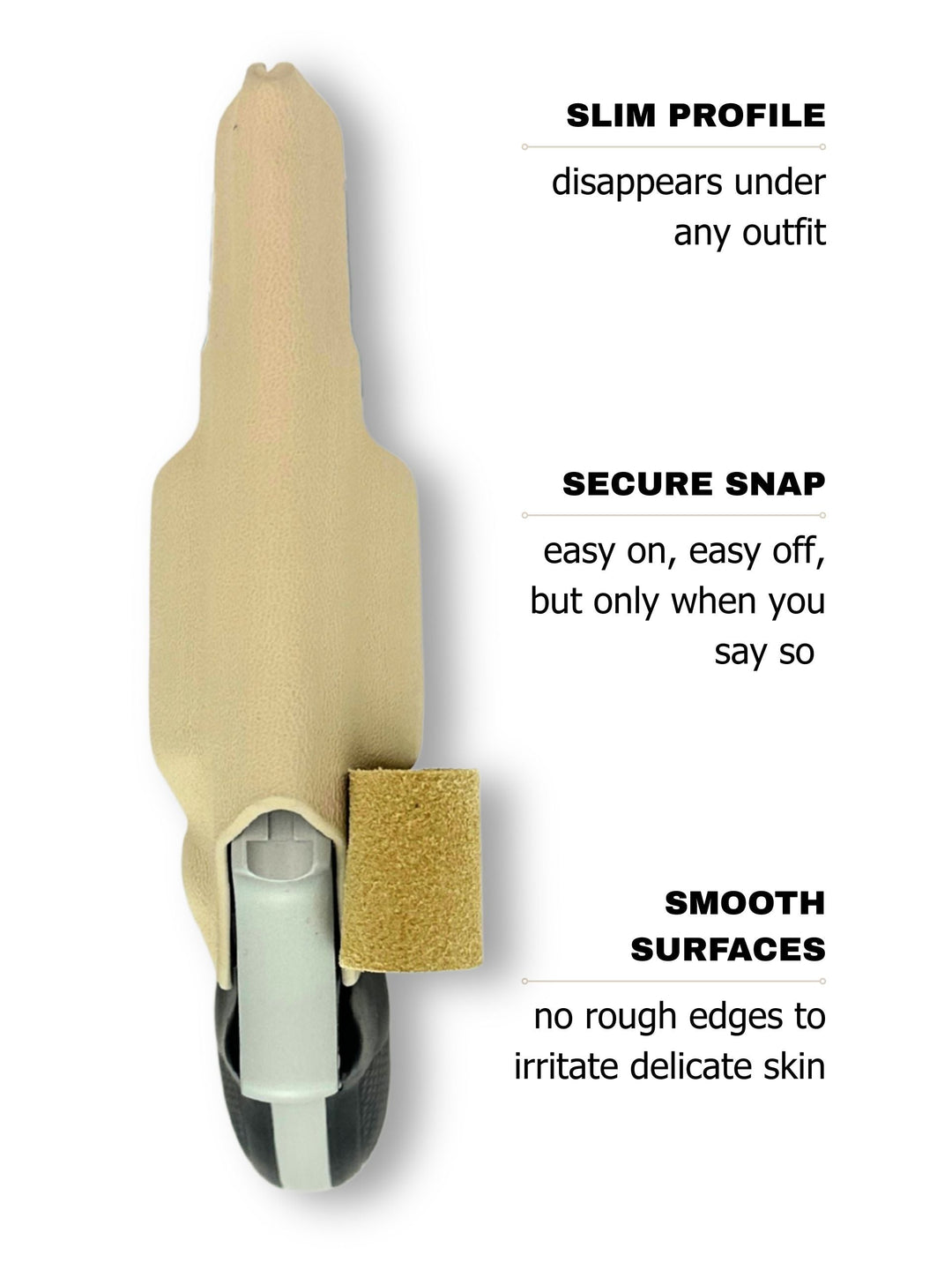 Classic Nude Flashbang bra holster shown in slim profile for discreet women's concealed carry #flashbang-color_classic-nude