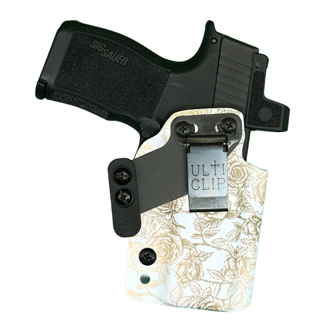 Concealed carry holster amelia ultituck with tuckwing tea-stained roses