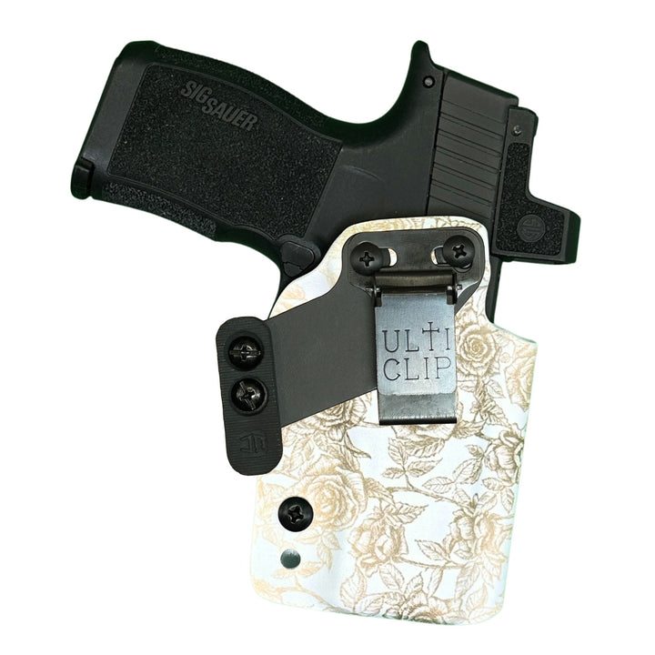 Concealed carry holster amelia ultituck with tuckwing tea-stained roses