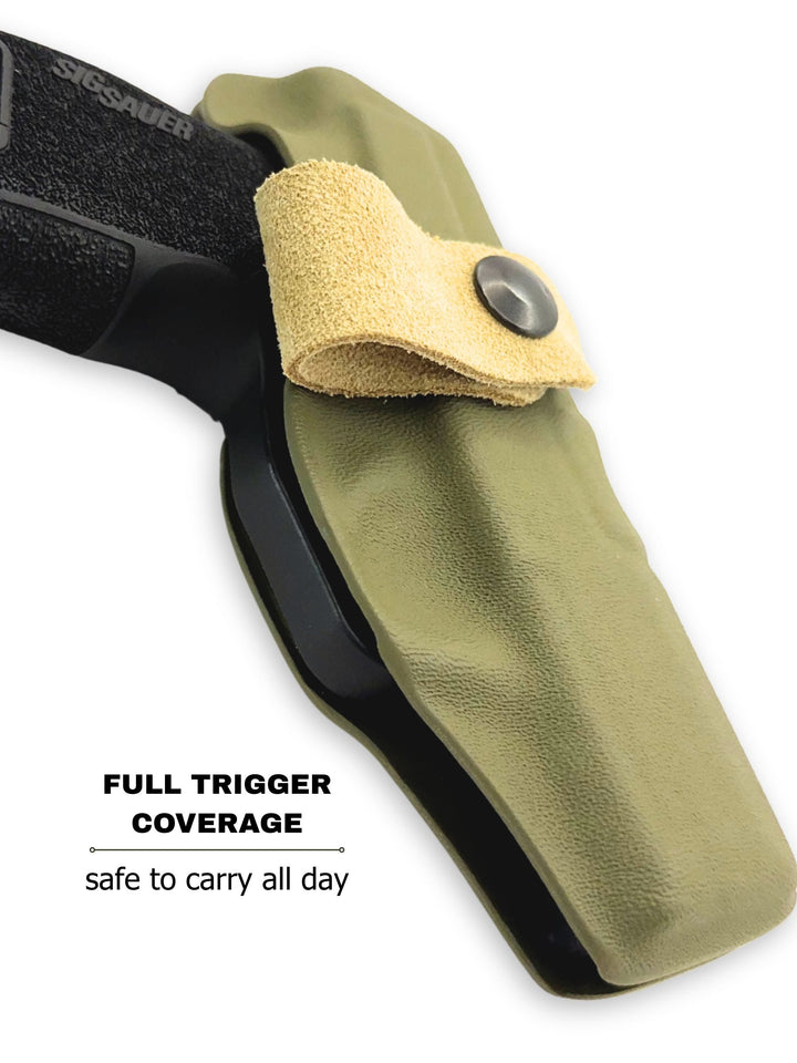 Leaf Green Flashbang bra holster with fully covered trigger for safe women's concealed carry #flashbang-color_leaf-green