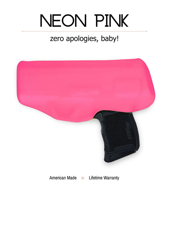 Neon Pink Flashbang bra holster back view, for women's concealed carry #flashbang-color_neon-pink-added-retention