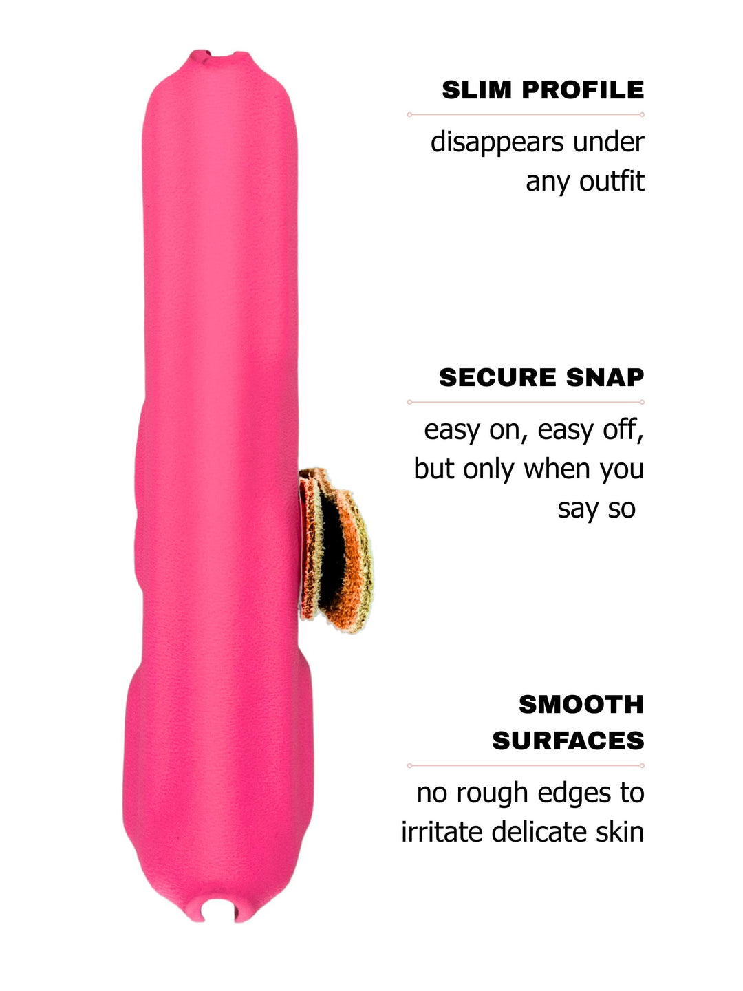 Neon Pink Flashbang bra holster shown in slim profile for discreet women's concealed carry #flashbang-color_neon-pink-added-retention