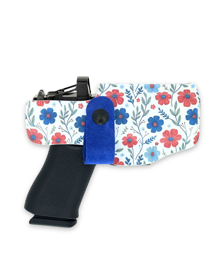 Red White & Bloom floral print Flashbang bra holster for women's concealed carry #flashbang-color_red-white-bloom