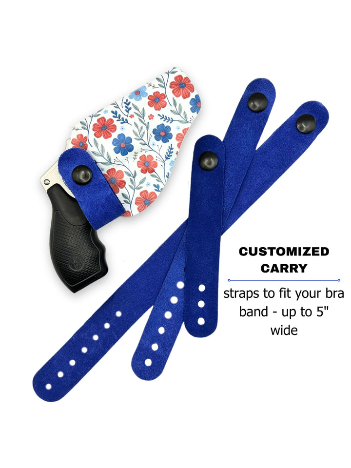Red White & Bloom Flashbang bra holster with three included straps that fit bra bands up to 5 inches wide #flashbang-color_red-white-bloom
