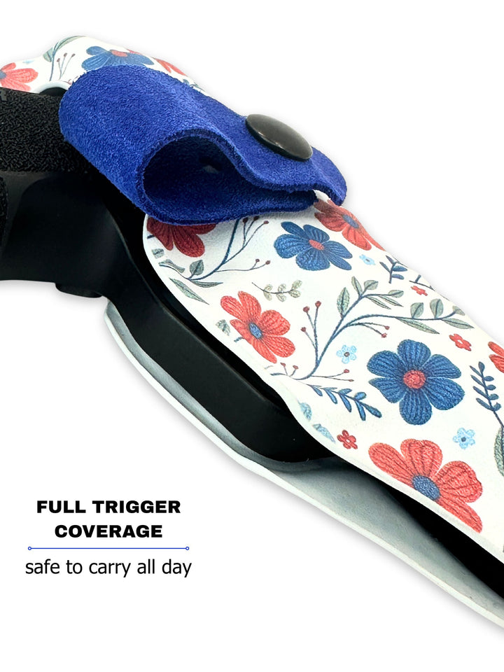 Red White & Bloom Flashbang bra holster with fully covered trigger for safe women's concealed carry #flashbang-color_red-white-bloom