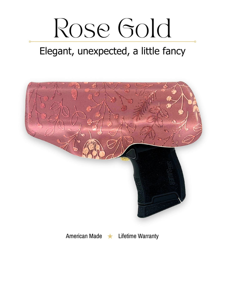 Rose Gold Flashbang bra holster back view, for women's concealed carry #flashbang-color_rose-gold