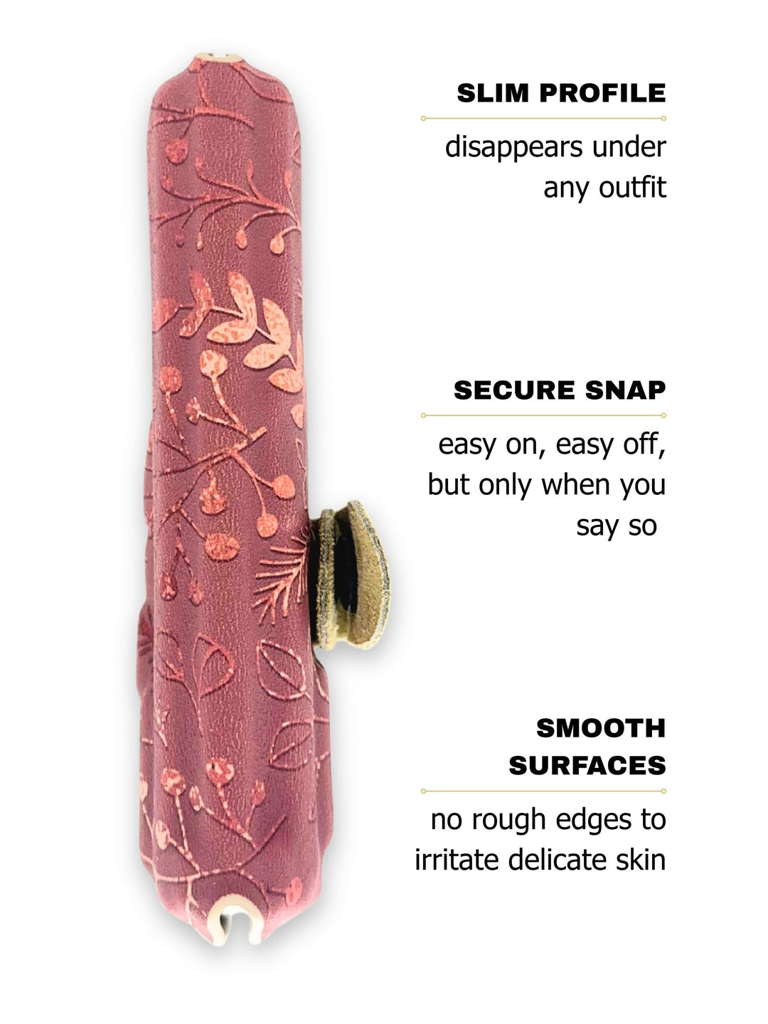 Rose Gold Flashbang bra holster shown in slim profile for discreet women's concealed carry #flashbang-color_rose-gold