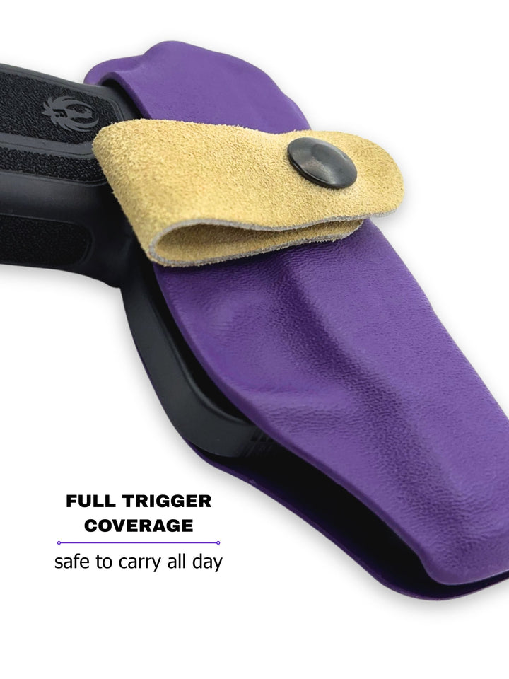 Royal Purple Flashbang bra holster with fully covered trigger for safe women's concealed carry #flashbang-color_royal-purple-added-retention