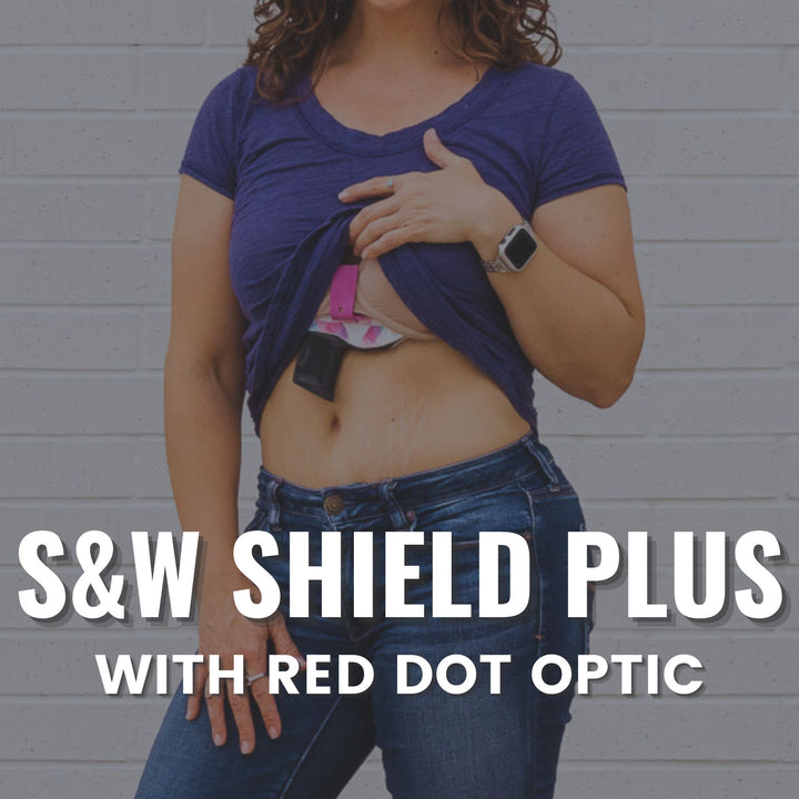 Smith & Wesson Shield plus with optic bra holster for women