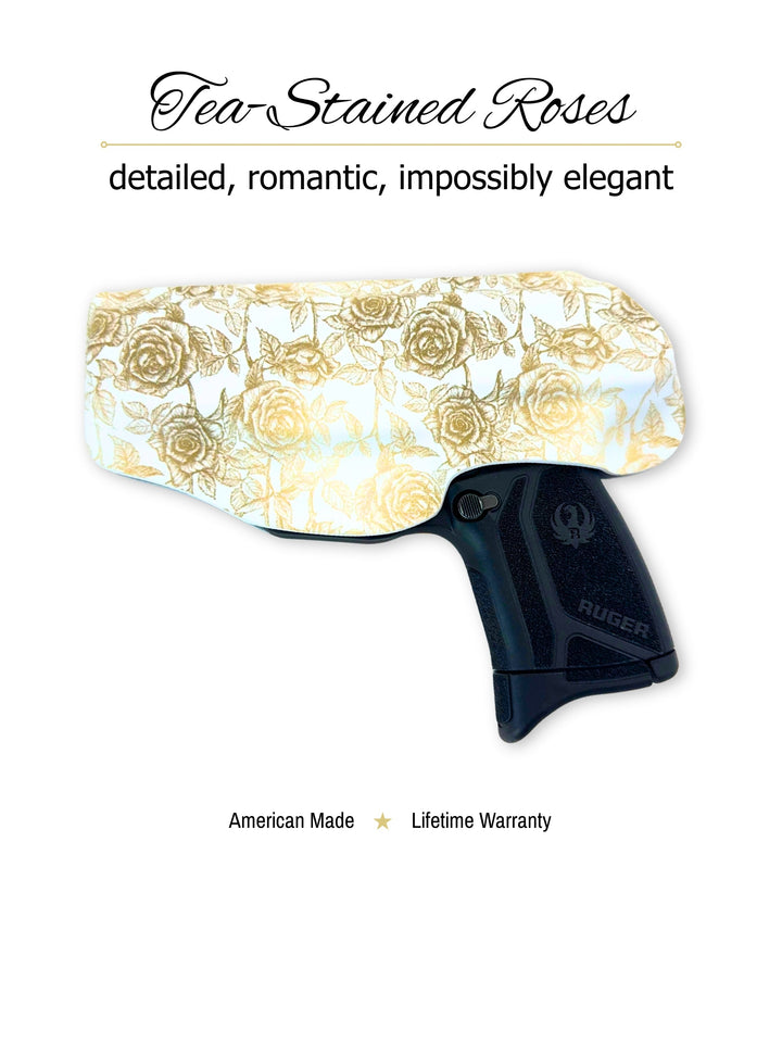 Tea-Stained Roses Flashbang bra holster back view, for women's concealed carry #flashbang-color_tea-stained-roses