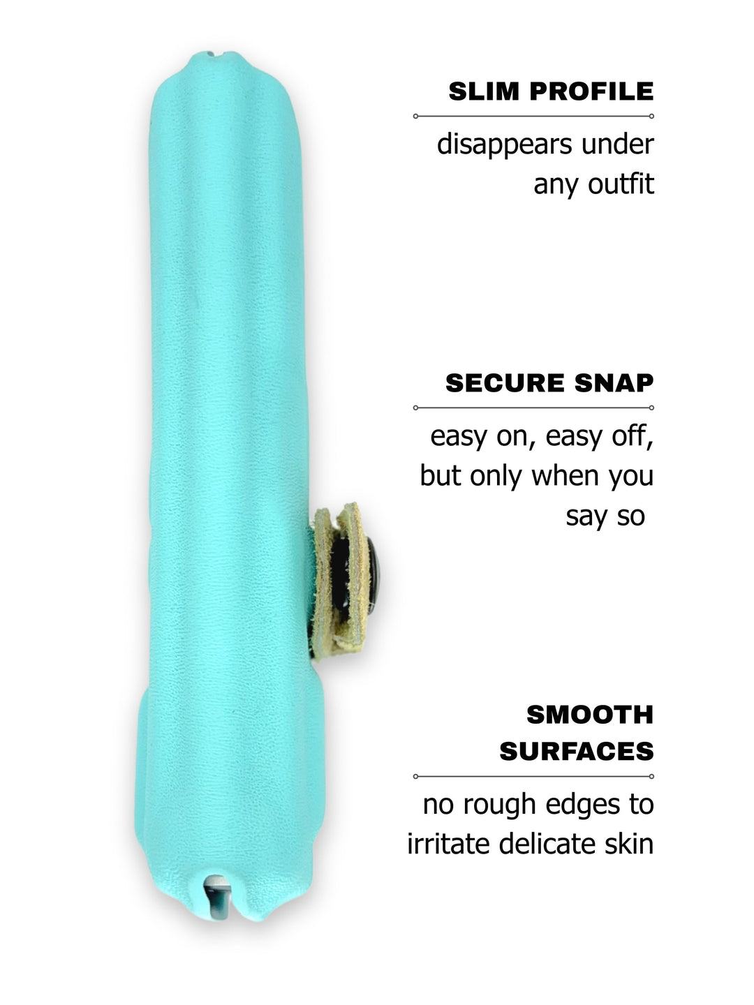 Tiffany Blue Flashbang bra holster shown in slim profile for discreet women's concealed carry #flashbang-color_tiffany-blue-added-retention