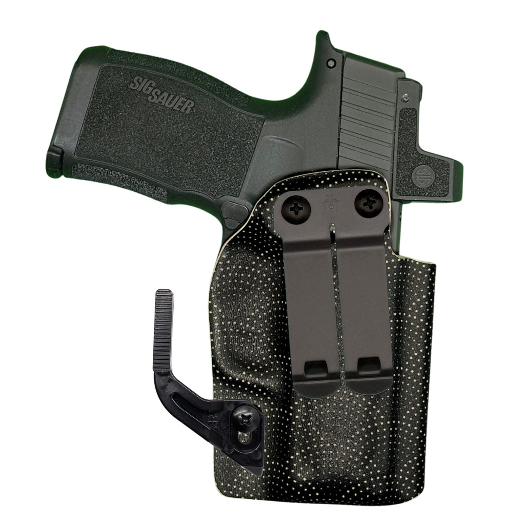 amelia iwb holster with dcc and wing art deco noir