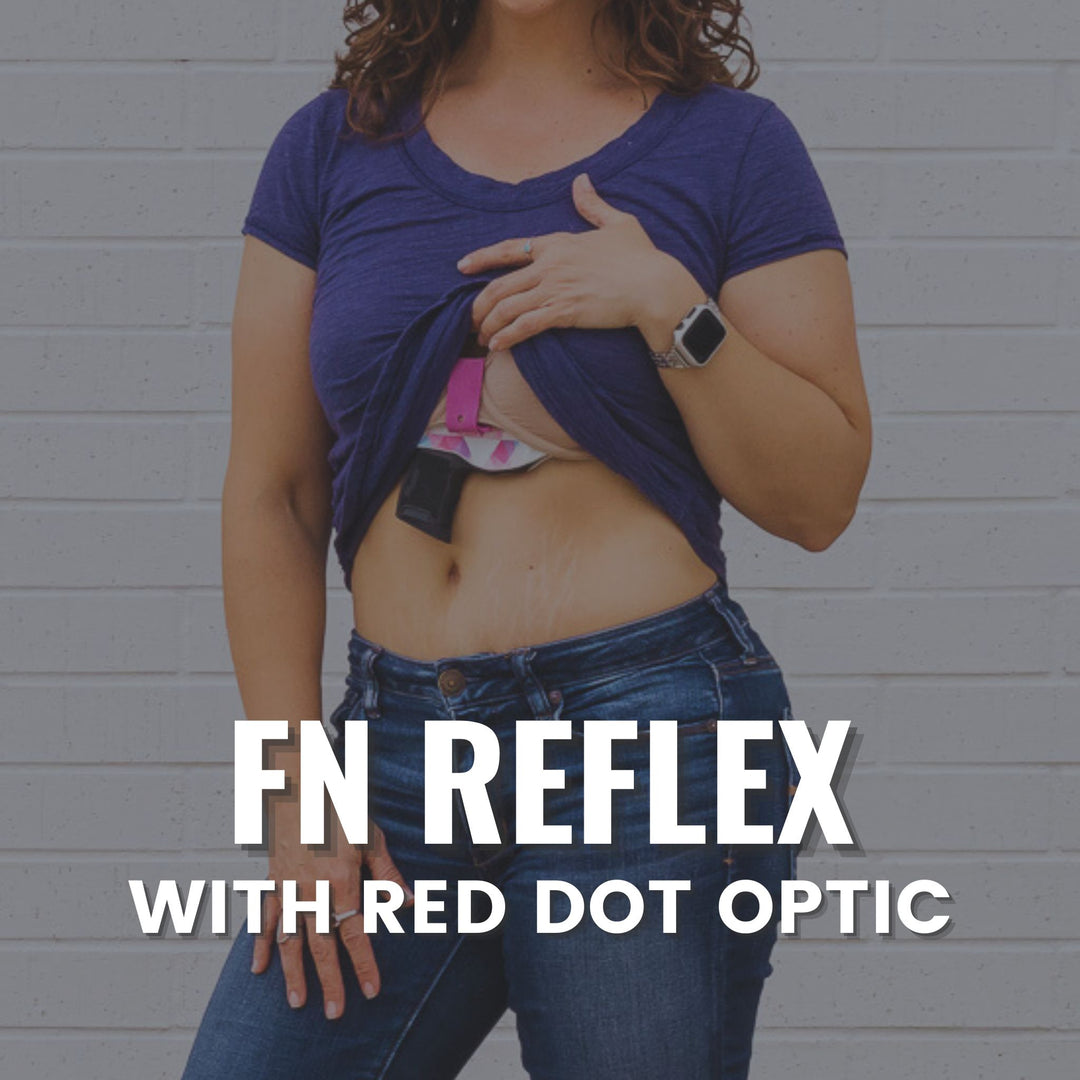 women's concealed carry bra holster for fn reflex with red dot optic