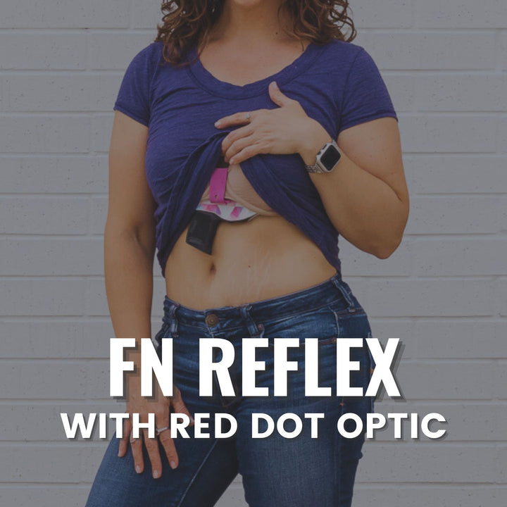 women's concealed carry bra holster for fn reflex with red dot optic
